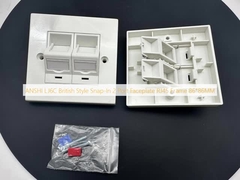صفحه جلویی 2 پورت RJ45 با قاب 86*86 میلی‌متری، مدل ANSHI LJ6C، سبک بریتانیایی، نصب فشاری