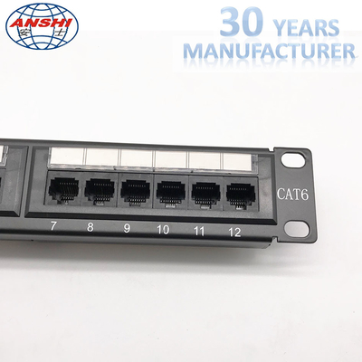 1U 10 Inch 12 Port CAT5E CAT6 UTP Rack Mount Patch Panel 110 IDC Type
