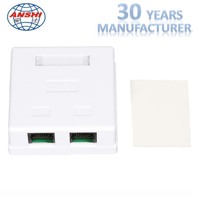 CAT6 / CAT5e STP Surface Mount Box 2 Port For RJ45 Module Fully Testerd