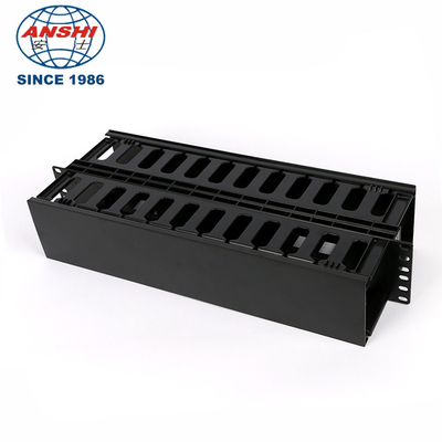 1U 19 Inch Plastic Double Sided Cable Manager ABS Material