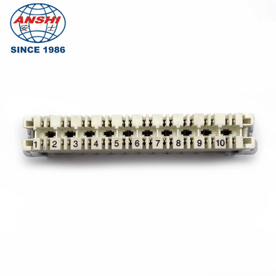PC Material 110 Terminal Block Highband 10 Pair Module White Body Grey Base
