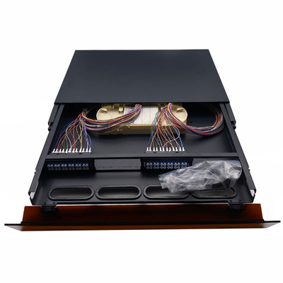 ANSHI 19 Inch Rack Mount Din Rail Drawer Fiber Optic Patch Panel 1U Fiber Panel