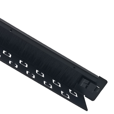 Black XL-4020-3L-B Highly 1u Brush Cable Management ANSHI 19 Inch
