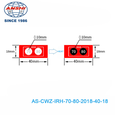 Non Reversible 1 Point 70 ℃ 158℉ 1 Temperature Level High Temperature Sensitive Labels