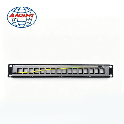 CAT6 CAT5E 19 Inch 16 Port Shielded Patch Panel STP FTP RJ45 Rack Mount Network Distribution Panel