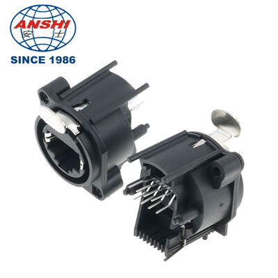 D-Type Panel Mount Audio XLR Socket RJ45 Ethernet Network Interface Combined Connector For Equipment Panel