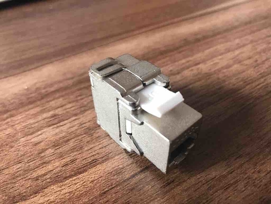 FTP Cat6 Punch Down Keystone Jack RJ45 180 درجه رنگ فلزی OEM / ODM