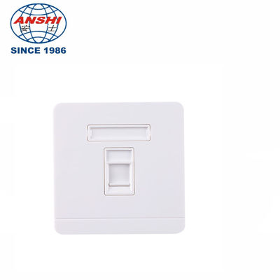 پنل روکار تلفن ANSHI RJ45 سایز 86x86 میلی‌متر تک سوراخ و دو سوراخ