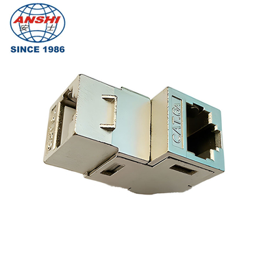 CAT5E CAT6 CAT6A از طریق اتصال Keystone Jack دیوار پانل نصب کانکتور 90 درجه آلیاژ روی از طریق پانل ماژول