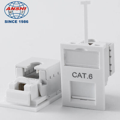 ماژول جعبه کف شبکه CAT6 UTP LJ6C نوع بریتانیا 38 × 25 میلی‌متر