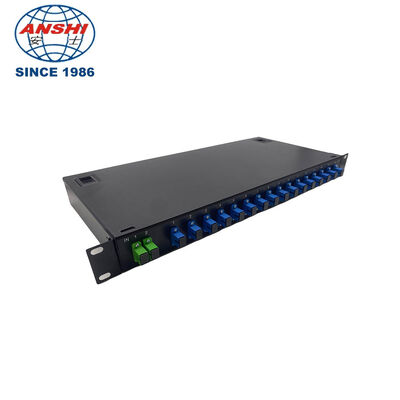 2 × 16 PLC فیبر Splitter با اتصال SC / UPC 1U 19 