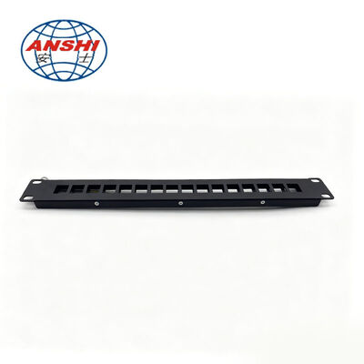 CAT6 CAT5E 19 Inch 16 Port Shielded Patch Panel STP FTP RJ45 Rack Mount Network Distribution Panel