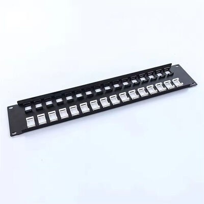 19 اینچ 32 پورت خالی STP FTP محافظ RJ45 پنل پچ CAT5E CAT6 پانل توزیع شبکه نصب قفسه