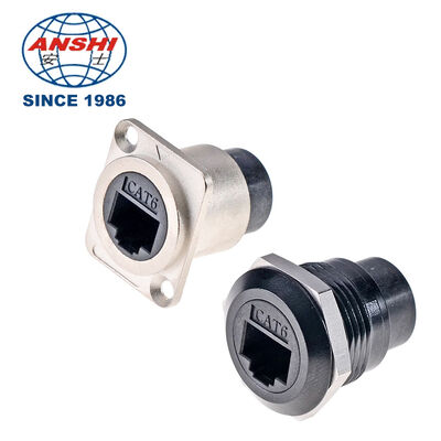 D-Series RJ45 Cat6 Connector ماده، پانل نصب دایره ای Ethernet Network Extension Socket