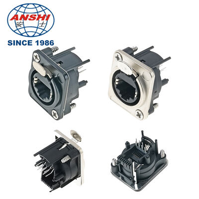D-Type Panel Mount Audio XLR Socket RJ45 Ethernet Network Interface Combined Connector برای پانل تجهیزات