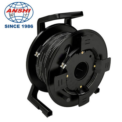 30M Outdoor Tactical Cable Reel, CMP Sealed UTP/FTP Ethernet Cable & FC Armored Fiber Patch Cord, Cat5e Cat6 Cat7, Plastic Cable Reel For Network Wiring
