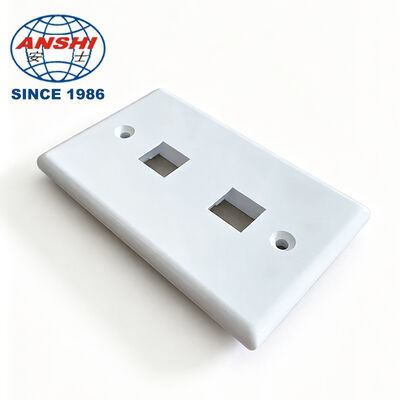 صفحه دیواری ANSHI مدل 120 استاندارد آمریکا، محصول مخابراتی دو پورت RJ45 RJ11