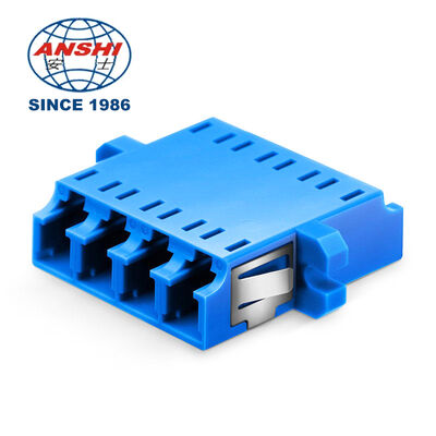 تأمین کارخانه 4 هسته LC UPC/APC کواد آداپتور فیبر نوری سینگل مود SM OM3 OM4 کوپلر با فلنج 0.2 IL