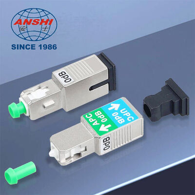 High Performance 0dB Fiber Attenuator, SC/APC Male-SC/UPC Female Inline Plug, Single/Multimode 1310/1550nm