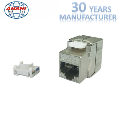 آلیاژ روی محافظ STP RJ45 جک کیستون 180 درجه بدون ابزار CAT7 CAT5E
